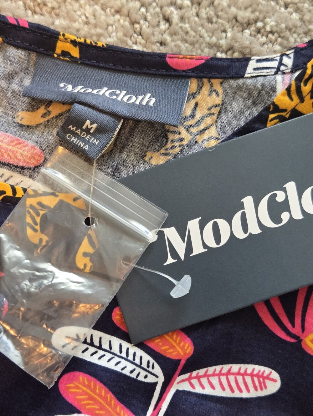 NWT ModCloth Sleeveless Babydoll Jungle Tiger Print Mini Dress Size M - Picture 10 of 10